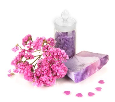 el beyaz izole deniz tuzu ile sabun yapımı