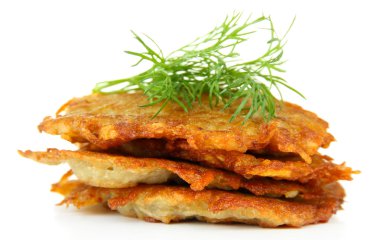 patates gözlemesi, üzerinde beyaz izole