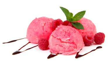 Lezzetli dondurma beyazda izole.