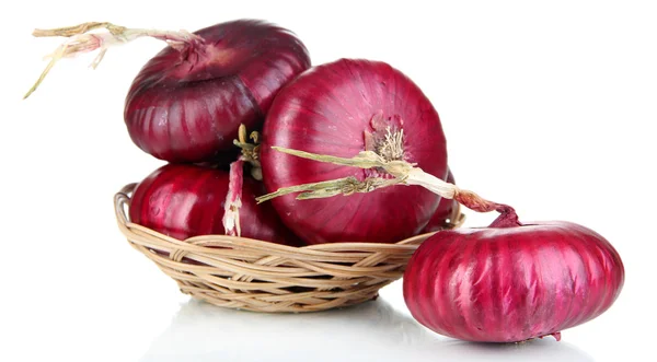 Fresh red onions isolated on white — Stock Photo, Image
