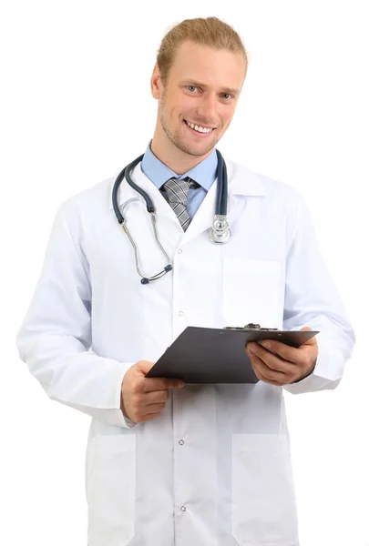 Portret lekarza na białym tle — Zdjęcie stockowe