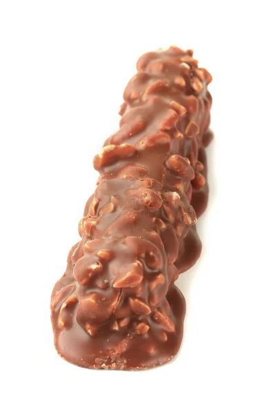 Delicious chocolate bar isolated on white — Stock Photo, Image