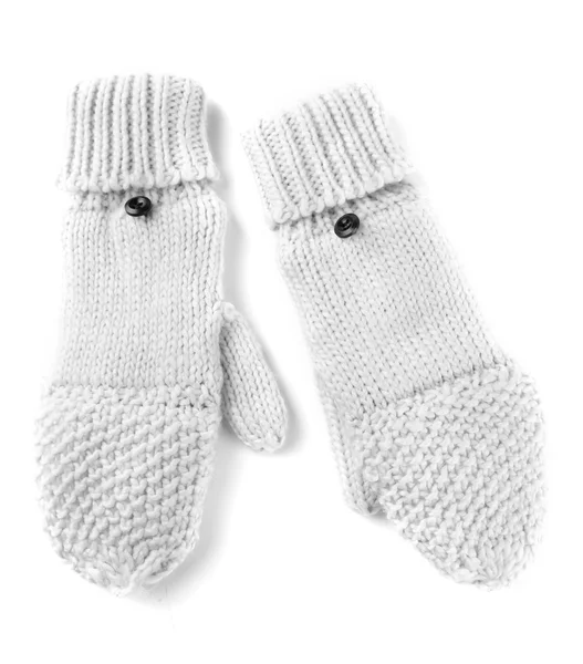 Vlněné rukavice, izolované na bílém — Stock fotografie