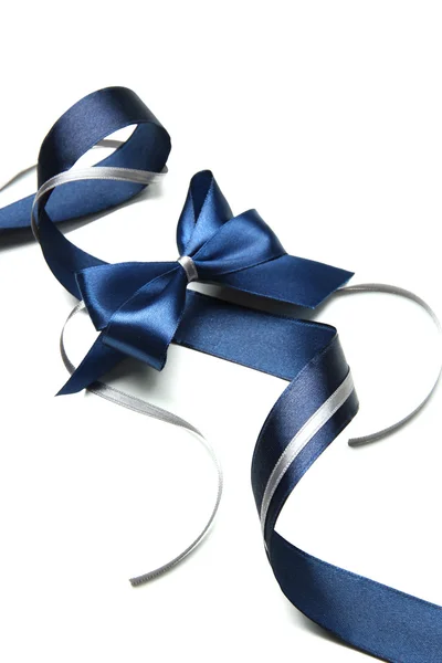 Color gift satin ribbon bow, isolated on white — Stock Photo, Image