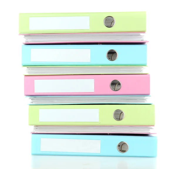 Colorful folders, isolated on white — Stock Photo, Image