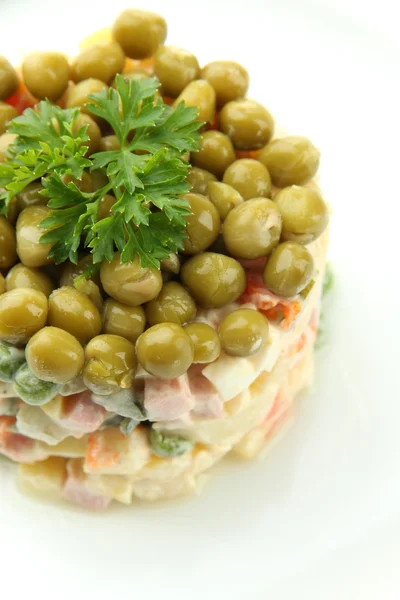 Russian traditional salad Olivier, close-up — Stock Photo, Image