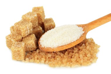 beyaz izole kahverengi ve beyaz şeker