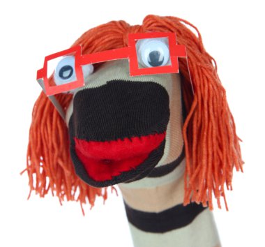 şirin çorap kukla üzerine beyaz izole