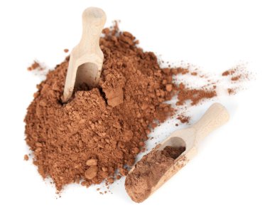 kakao tozu üzerine beyaz izole