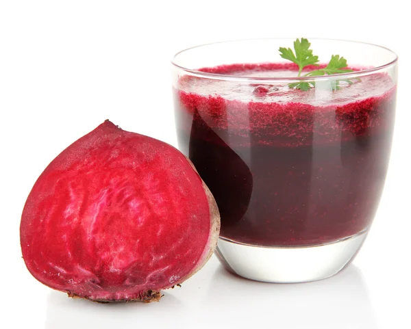 Fresh juice of beets isolated on white — Stock Photo, Image