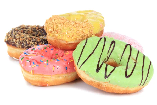 Süße Donuts isoliert auf weiß — Stockfoto