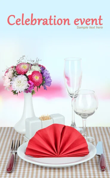 Beautiful table setting for breakfast — Stock Photo, Image