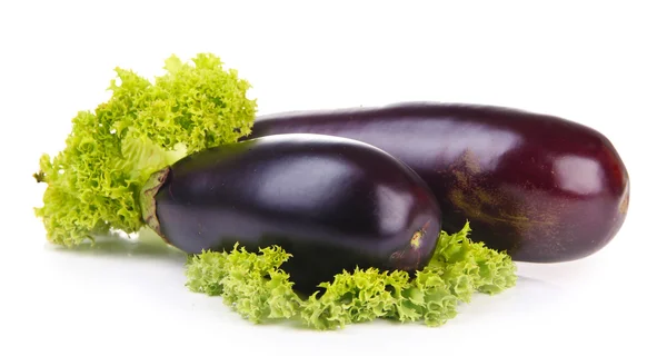 Verse aubergines geïsoleerd op wit — Stockfoto