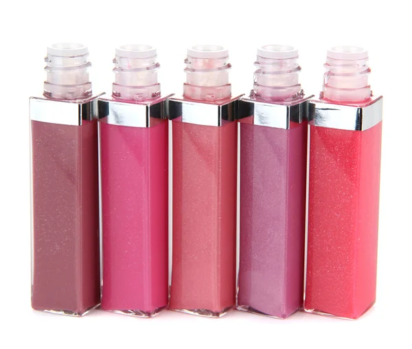 güzel dudak glosses, üzerinde beyaz izole