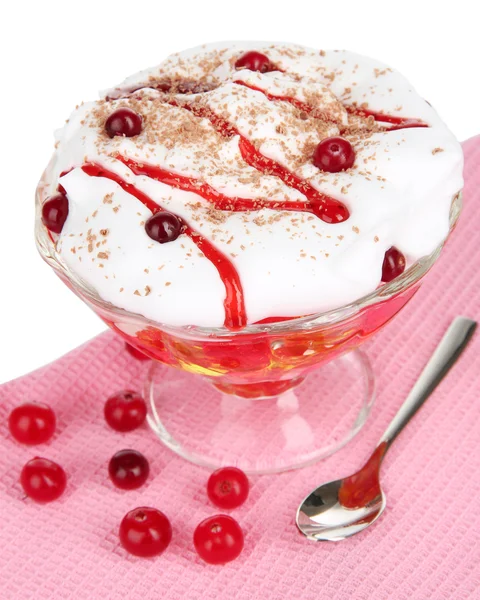 Tasty jelly on table on white background — Stock Photo, Image