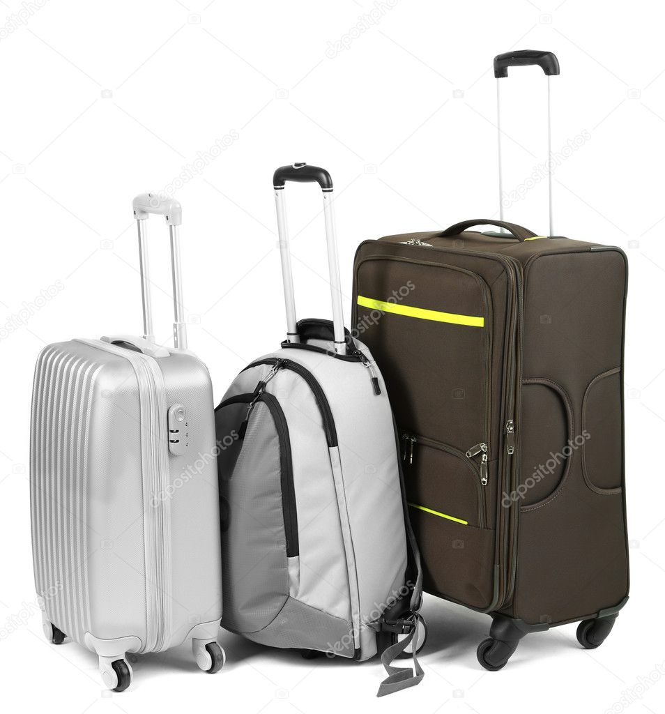 Suitcases isolated on white