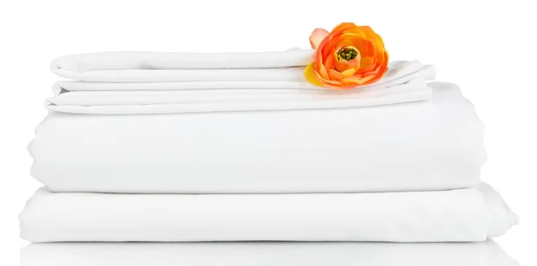 Stack of clean bedding sheets — Stock Photo, Image