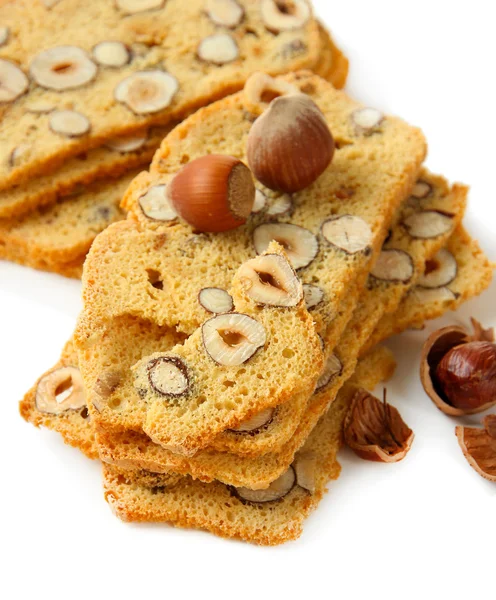 Biscotti con frutos secos, aislado en blanco —  Fotos de Stock