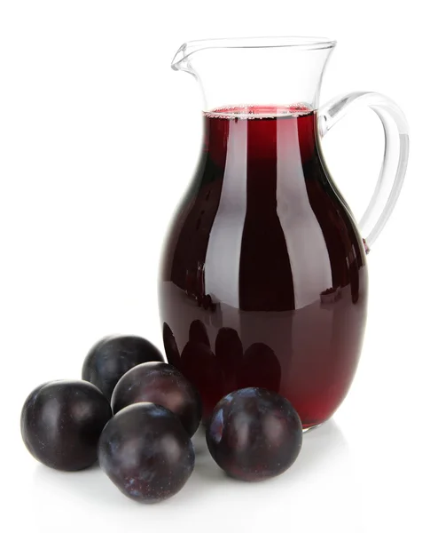 Delicious plum juice isolated on white — Stock Photo, Image