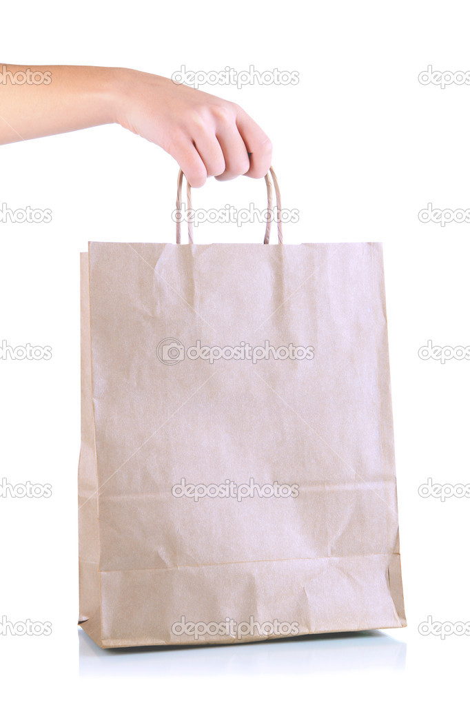 Paper bag isolated on white