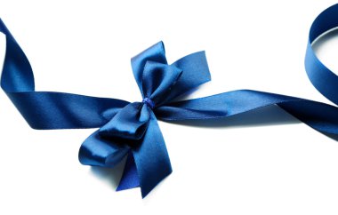 renk hediye saten şerit yay, üzerinde beyaz izole