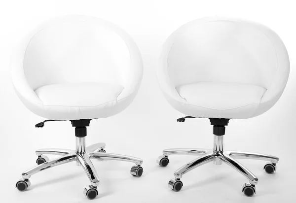 White chairs isolated on white — Stock Photo, Image