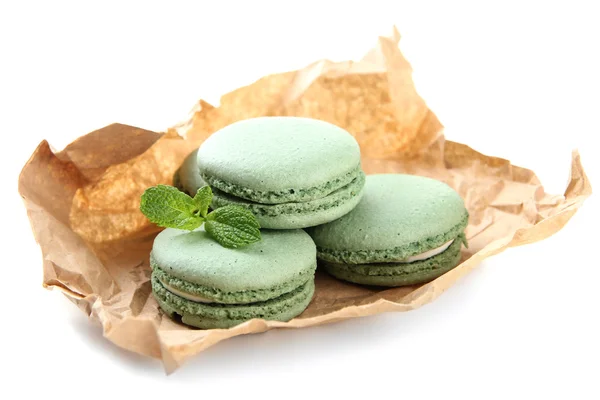 Macaroons suaves isolados em branco — Fotografia de Stock