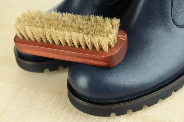 Shoe polishing close up — Stock Photo, Image