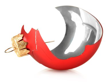 beyaz izole kırık Noel oyuncak