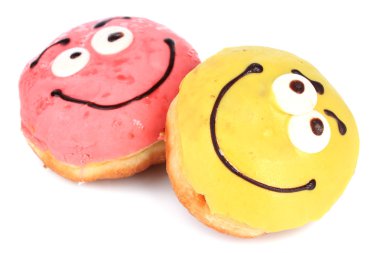 tatlı çörek üzerinde beyaz izole