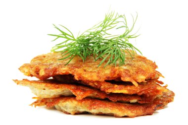 patates gözlemesi, üzerinde beyaz izole