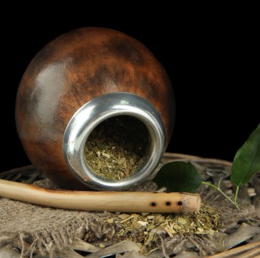 su kabakları ve bombilla siyah izole yerba dostum ile