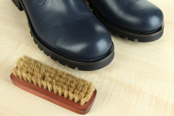 Shoe polishing close up — Stock Photo, Image