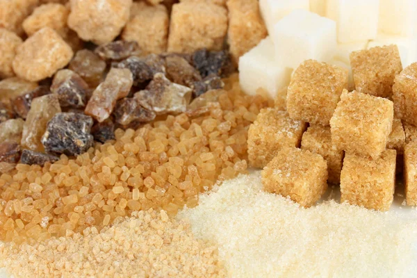 Different types of sugar close-up — Stock Photo, Image