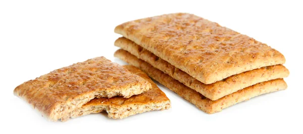Deliziosi cracker isolati su bianco — Foto Stock