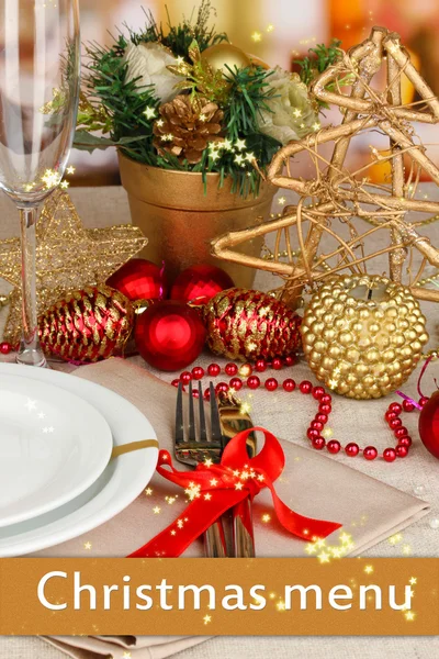 Serving Christmas table close-up — Stock Photo, Image