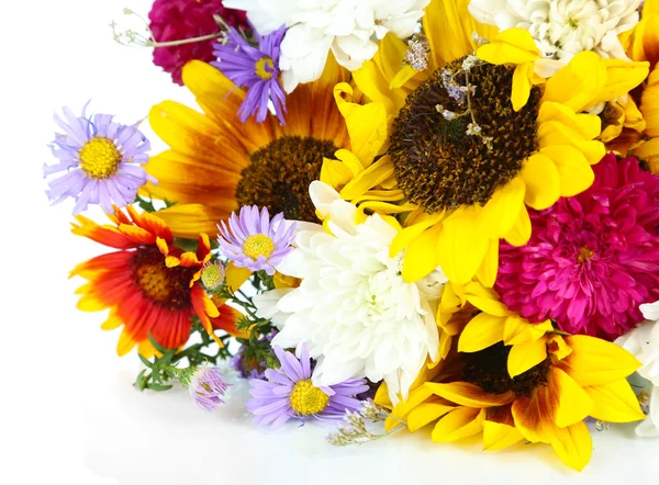 Bouquet di fiori selvatici isolati su bianco — Foto Stock