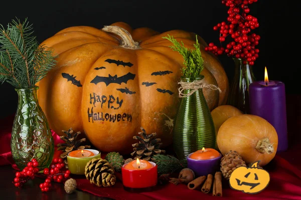 Composizione per Halloween con zucche — Foto Stock
