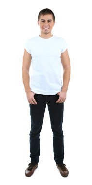 beyaz izole yakışıklı genç