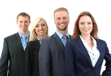 bir grup iş adamı beyazlar üzerinde izole edilmiş