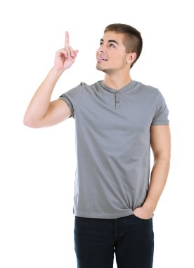 beyaz izole yakışıklı genç