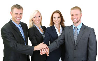 bir grup iş adamı beyazlar üzerinde izole edilmiş