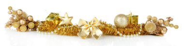 Beyaz üzerine izole edilmiş Noel süslerinin bileşimi