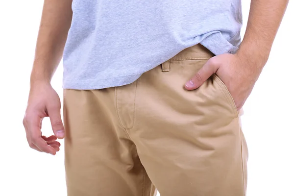 Mann im T-Shirt isoliert auf weißem Grund — Stockfoto