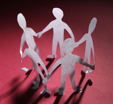 Kağıt insanların sosyal ağ kavramı