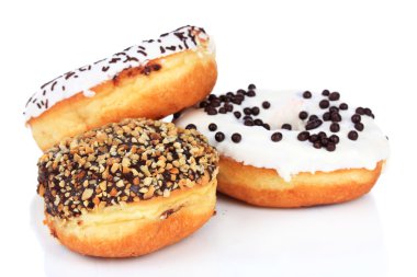 tatlı çörek üzerinde beyaz izole