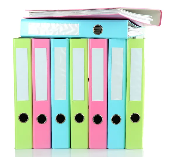 Colorful folders, isolated on white — Stock Photo, Image