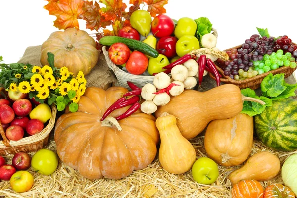 Sammansättning med frukt och grönsaker på nära håll — Stockfoto