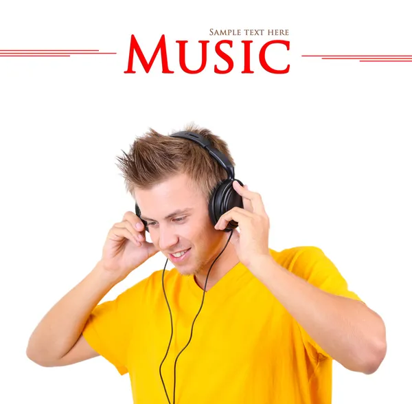 Joven escuchando música — Foto de Stock