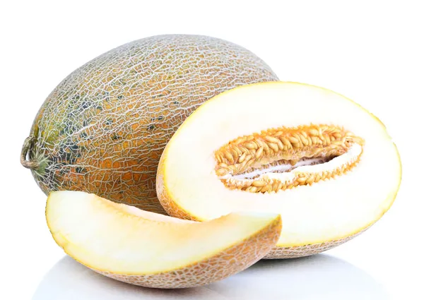 Melone maturo isolato su bianco — Foto Stock
